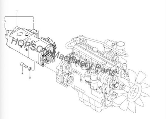 Excavador Hydraulic Pump K5V80DTP 14531859 de Doosan para DX150 rojo